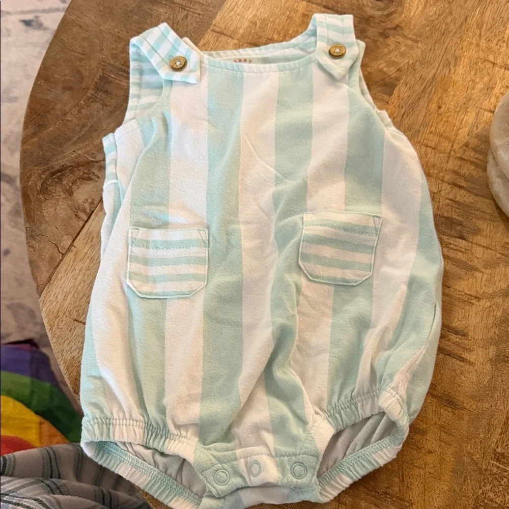 Cat & Jack Mint Green and White Striped One Piece